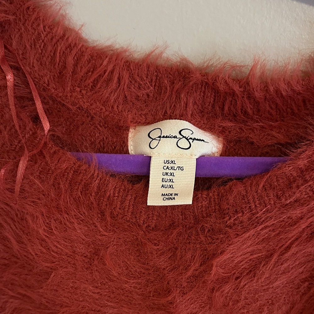 Jessica Simpson fuzzy burnt orange  Sweater